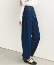 アシンメトリーストレートデニムパンツ