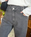 アシンメトリーストレートデニムパンツ