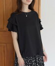袖フリルTシャツ