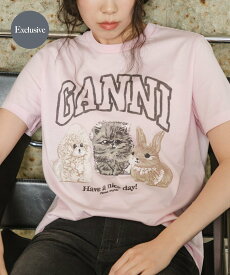 【SALE／30%OFF】URBAN RESEARCH GANNI EXCLUSIVE RELAXED T-SHIRTS アーバンリサーチ トップス カットソー・Tシャツ ピンク【送料無料】