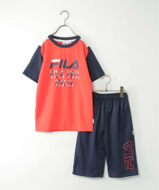 【SALE／20%OFF】ikka 【吸水速乾/2点セット】FILA フィラ ラグランセットアップ(130~160cm) イッカ ファッション雑貨 その他のファッション雑貨 ホワイト レッド