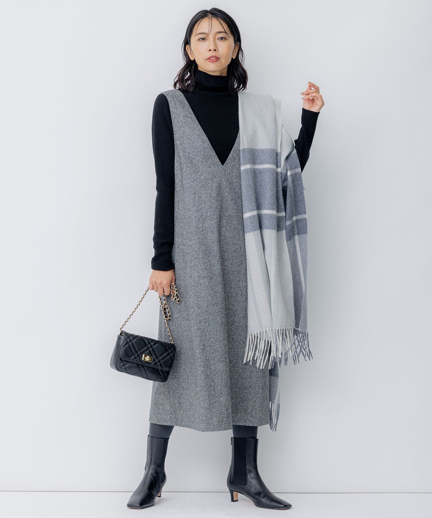 23区｜シルクネップツイード ジャンパースカート | Rakuten Fashion