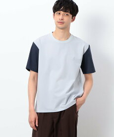 COMME CA COMMUNE ウールライク布帛 袖切り替えTシャツ コムサイズム トップス カットソー・Tシャツ ホワイト グレー ネイビー パープル【送料無料】