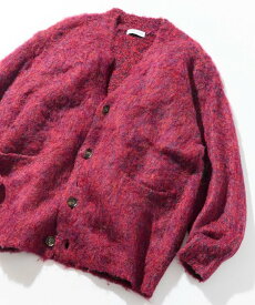 【SALE／50%OFF】FREAK'S STORE シャギーニット リラックスカーディガン 25AW フリークスストア トップス カーディガン グリーン ブルー グレー ベージュ ブラウン レッド