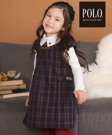 SLAP SLIP 【POLO BCS(ポロ・ビーシーエス)*SLAP SLIPコラボ】【お揃い】襟付きスモッキング腰タブチェックジャンパースカート(80~130cm) ベベ オンライン ストア ワンピース・ドレス ワンピース ベージュ ネイビー【送料無料】