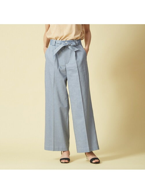 Qualite シャンブレーワイドパンツ Rakuten Fashion 楽天ファッション 旧楽天ブランドアベニュー R