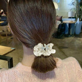 【SALE／15%OFF】Aimoon キラキラシュシュ ヘアゴム 大人可愛い ミニミニストア ヘアアクセサリー その他のヘアアクセサリー ホワイト ブラック ブラウン