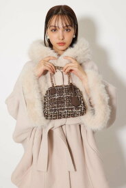 rienda ツイードキルティングショルダーバッグ リエンダ バッグ その他のバッグ レッド ブラウン【送料無料】