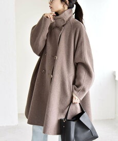 quaranciel quaranciel: リバー スタンド & テーラード ダブルブレスト Aライン コート シップス ジャケット・アウター その他のジャケット・アウター ブラック【送料無料】