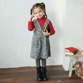 branshes ラメツイードジャンパースカート ブランシェス ワンピース・ドレス ジャンパースカート ホワイト ブラック