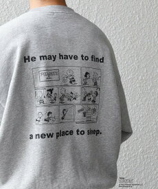 SHIPS any SHIPS any: SNOOPY コラボ コミック グラフィック プリント スウェット◇ シップス トップス スウェット・トレーナー ネイビー グレー【送料無料】