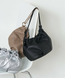 Jena espace merveilleux レザーラウンドバッグ ジェナエスパスメルヴェイユ バッグ トートバッグ ブラック シルバー【送料無料】