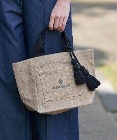 DRESSTERIOR 【otonaMUSE5月号掲載】ジュートキャンバス トートバッグ ドレステリア バッグ トートバッグ ピンク