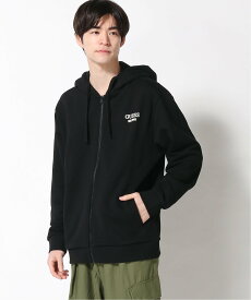 【SALE／50%OFF】GUESS (M)Mini Logo Hooded Zip-up ゲス トップス パーカー・フーディー ブラック ベージュ グレー【送料無料】