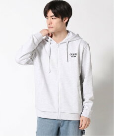 【SALE／50%OFF】GUESS (M)Mini Logo Hooded Zip-up ゲス トップス パーカー・フーディー ブラック ベージュ グレー【送料無料】