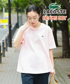 BEAMS BOY LACOSTE for BEAMS BOY / 別注 Aライン Tシャツ 24SS 春トップス ラコステ ビームス ウイメン トップス カットソー・Tシャツ ピンク ブラック ネイビー【送料無料】