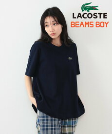 BEAMS BOY LACOSTE for BEAMS BOY / 別注 Aライン Tシャツ 24SS ビームス ウイメン トップス カットソー・Tシャツ ネイビー ブラック ピンク【送料無料】