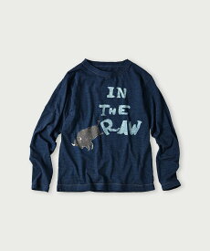 45R IN THE RAWベタッチプリントの908長袖Tシャツ(インディゴ) フォーティファイブアール トップス カットソー・Tシャツ ブルー【送料無料】