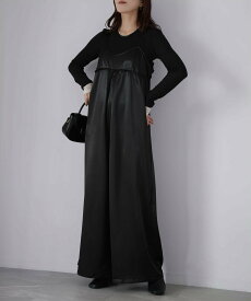 【SALE／50%OFF】Riberry サテンキャミオールインワン リベリー オールインワン・オーバーオール オーバーオール・サロペット ブラウン ベージュ ブラック【送料無料】