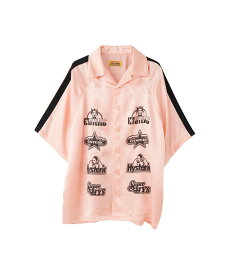 HYSTERIC GLAMOUR HYS LOGO LINE オープンカラーシャツ ヒステリックグラマー トップス シャツ・ブラウス ピンク ホワイト ブラック【送料無料】
