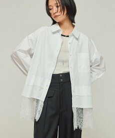 【SALE／60%OFF】Firsthand オーバーサイズ レースレイヤードシャツ 25AW フリークスストア トップス シャツ・ブラウス ブラック ホワイト ブルー【送料無料】