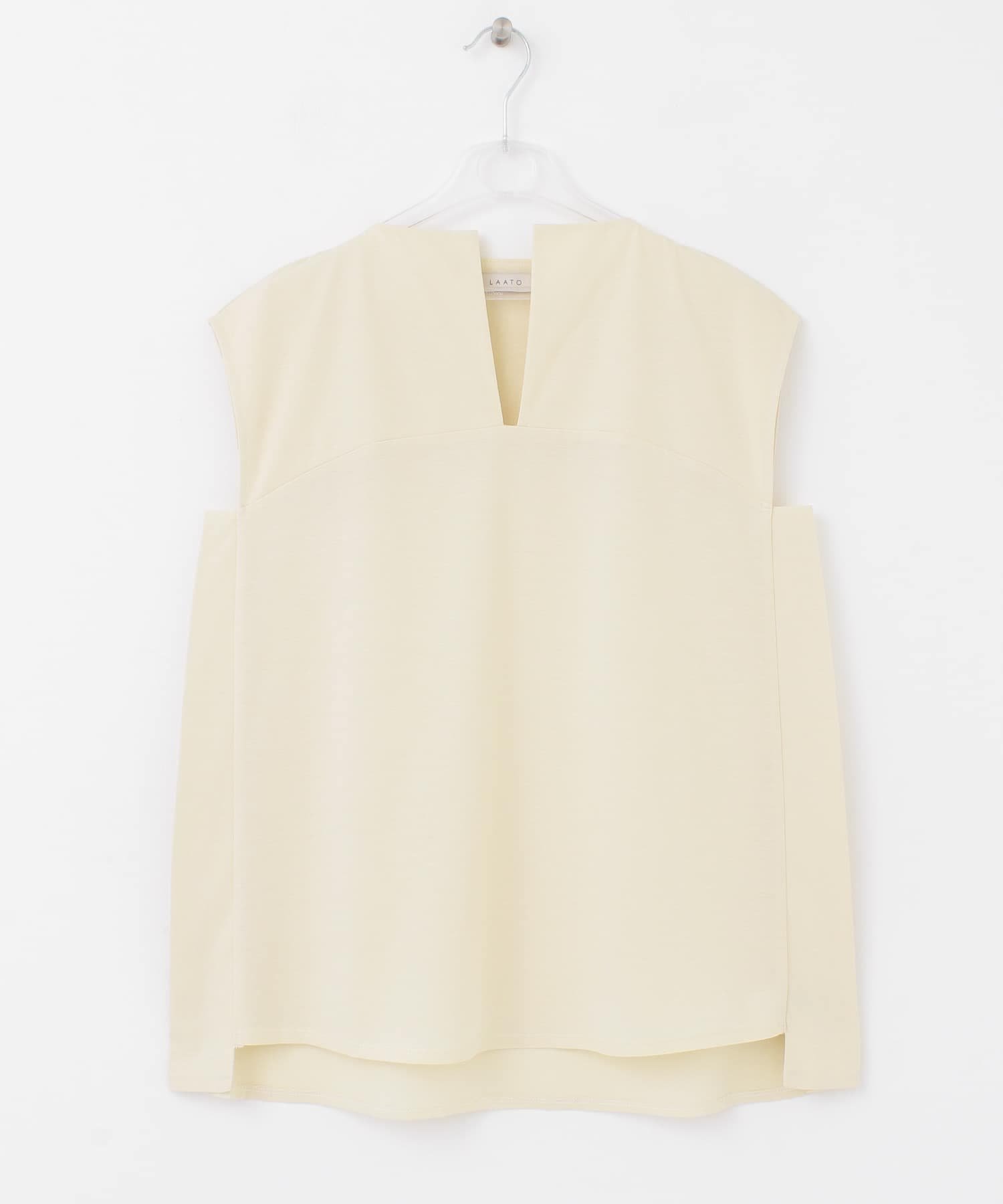 【SALE／30%OFF】LAATO SLIT NECK T-SHIRTS ラート カットソー Tシャツ ホワイト【送料無料】