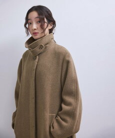 ADAM ET ROPE' FEMME 【WEB限定】ベルテッドオーバーサイズロングコート アダムエロペ ジャケット・アウター ステンカラーコート グレー ベージュ ブラウン ブラック【送料無料】