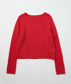 【SALE／50%OFF】EMMEL REFINES ＜EMMEL REFINES＞EM ハリヌキ ロングスリーブ ニット プルオーバー ユナイテッドアローズ アウトレット トップス ニット ホワイト レッド ブルー【送料無料】