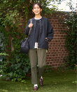 グログランノーカラーブルゾン