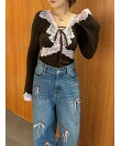 【オフィシャル・ MASHSTORE 限定】ストレッチレースニットトップス