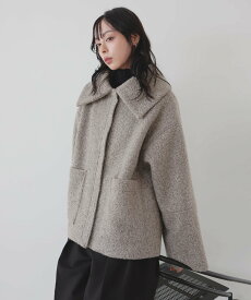 LIAN カールシャギービックカラーコート リアン ジャケット・アウター ステンカラーコート グレー ブラック ホワイト ブラウン【送料無料】