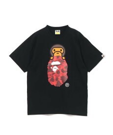 A BATHING APE COLOR CAMO MILO ON APE HEAD TEE ア ベイシング エイプ トップス カットソー・Tシャツ ブラック ホワイト【送料無料】