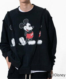 JOINT WORKS DISCOVERED "Disney Collection"＜ Mickey ＞ Wide Sweat ジョイントワークス トップス スウェット・トレーナー ブラック【送料無料】