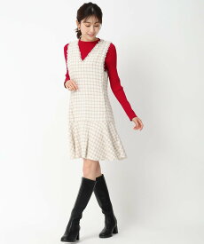 【SALE／58%OFF】MISCH MASCH 【2024秋冬新作】ツイードミニジャンスカ/MM447403 ミッシュマッシュ ワンピース・ドレス ジャンパースカート ブラック ベージュ【送料無料】