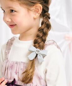 apres les cours リボンヘアピン エフオーオンラインストア ヘアアクセサリー バレッタ・ヘアクリップ・ヘアピン シルバー ピンク