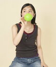 ワッフル 2WAY ヘンリーネック タンクトップ