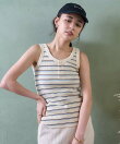 ワッフル 2WAY ヘンリーネック タンクトップ