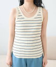 ワッフル 2WAY ヘンリーネック タンクトップ