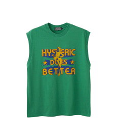 HYSTERIC GLAMOUR HYSTERIC DOES BETTER ノースリーブTシャツ ヒステリックグラマー トップス ノースリーブ・タンクトップ グリーン ホワイト ブラック【送料無料】