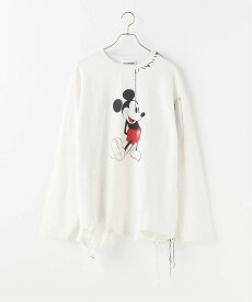 JOINT WORKS DISCOVERED "Disney Collection"＜ Mickey ＞ Looping Damage Cutsewn ジョイントワークス トップス カットソー・Tシャツ ブラック ホワイト【送料無料】