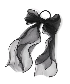 LAKOLE シフォンリボンヘアゴム2 ラコレ ヘアアクセサリー ヘアゴム ホワイト ブラック