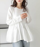 【SALE／50%OFF】La-gemme チュールペプラムトップス ラジュール トップス その他のトップス ブラック ホ…