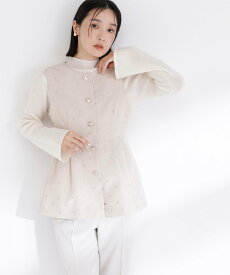 【SALE／50%OFF】NATURAL BEAUTY BASIC ドットペプラムジレ ナチュラルビューティベーシック ジャケット・アウター ブルゾン・ジャンパー ブラック ベージュ【送料無料】