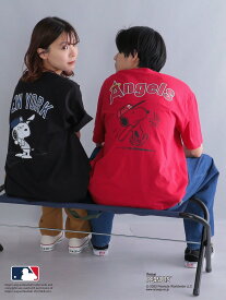 SHIPS *SHIPS: スヌーピー * メジャーリーグベースボール プリント Tシャツ シップス トップス カットソー・Tシャツ グレー ブラック ネイビー ホワイト レッド【送料無料】