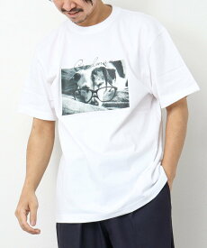 NOLLEY'S goodman GOODMAN CAT&DOG photo T-shirts フォトプリントTシャツ ノーリーズ トップス カットソー・Tシャツ ホワイト イエロー ブルー グレー【送料無料】