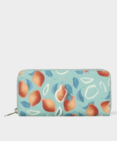 【SALE／30%OFF】Paul Smith 【公式】オールオーバーレモンプリント ラウンドジップ 長財布 ポール・スミス　アウトレット 財布・ポーチ・ケース 財布 ブルー ピンク【送料無料】