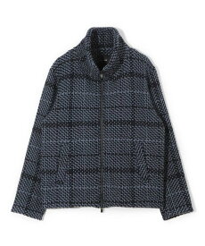 MEN'S BIGI 【John Branigan/ジョン・ブラニガン】別注チェック柄ニット風ブルゾン メンズ ビギ ジャケット・アウター ブルゾン・ジャンパー ネイビー ブラウン ブラック【送料無料】