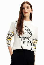 【SALE／40%OFF】Desigual ミッキーマウス 刺繍セーター デシグアル トップス ニット ホワイト【送料無料】