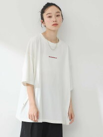 earth music&ecology awesome ルーズT Tシャツ/レディース/半袖/24SS アースミュージック&エコロジー トップス カットソー・Tシャツ ホワイト ブラック