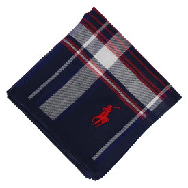 POLO RALPH LAUREN ポロ ラルフ ローレン メンズ 先染ハンカチ インターモードカワベ ファッション雑貨 ハンカチ・ハンドタオル ホワイト ネイビー